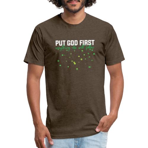 Put God First Bible Shirt - Men’s Fitted Poly/Cotton T-Shirt