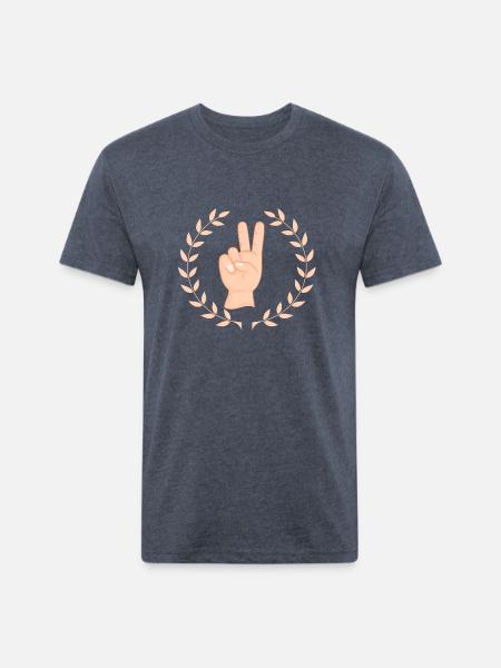 Peace - Unisex Poly/Cotton T-Shirt - heather navy