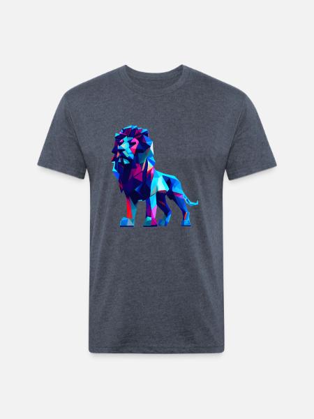 Polygon lions - Unisex Poly/Cotton T-Shirt - heather navy