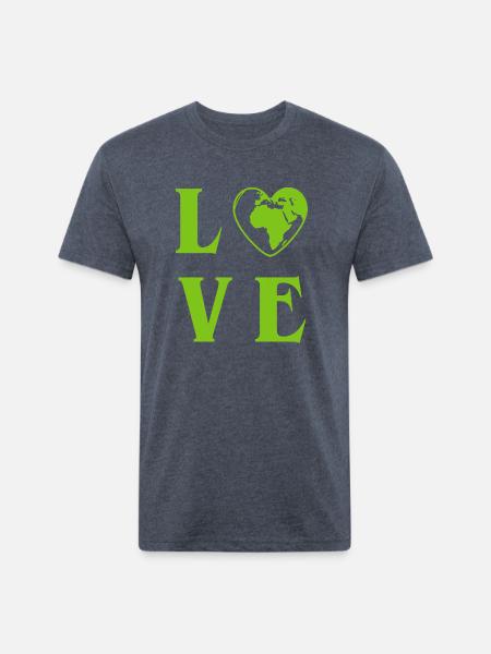 Love Planet Earth - Unisex Poly/Cotton T-Shirt - heather navy