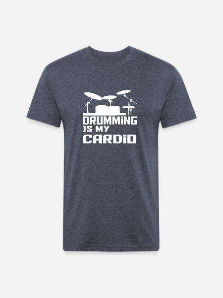 Drumming Is My Cardio - Unisex Poly/Cotton T-Shirt - heather navy