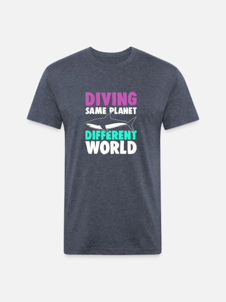 Diving Quote - Unisex Poly/Cotton T-Shirt - heather navy