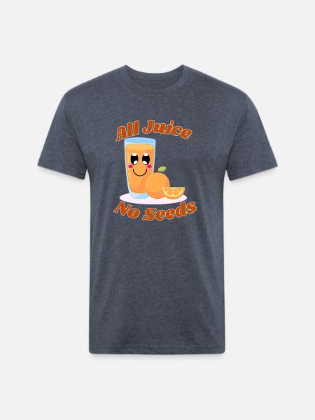 All juice no seeds - Unisex Poly/Cotton T-Shirt - heather navy