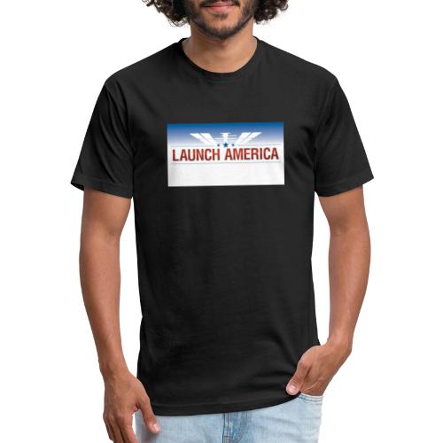 Launch America banner - Men’s Fitted Poly/Cotton T-Shirt