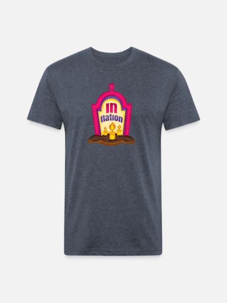 Halloween inflation grave - Unisex Poly/Cotton T-Shirt - heather navy