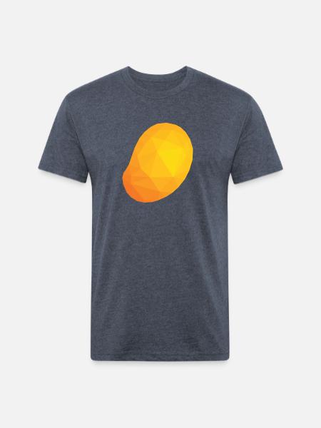 Mango Low Poly - Unisex Poly/Cotton T-Shirt - heather navy