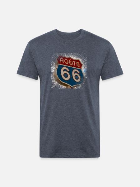 Route 66 - Unisex Poly/Cotton T-Shirt - heather navy