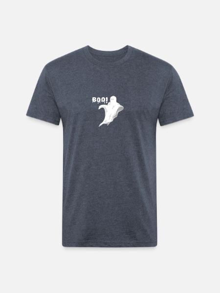 BOO - Unisex Poly/Cotton T-Shirt - heather navy