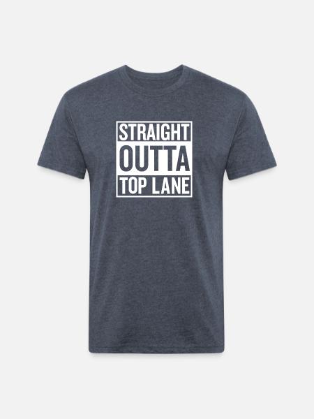 Straight Outta Top Lane - Unisex Poly/Cotton T-Shirt - heather navy