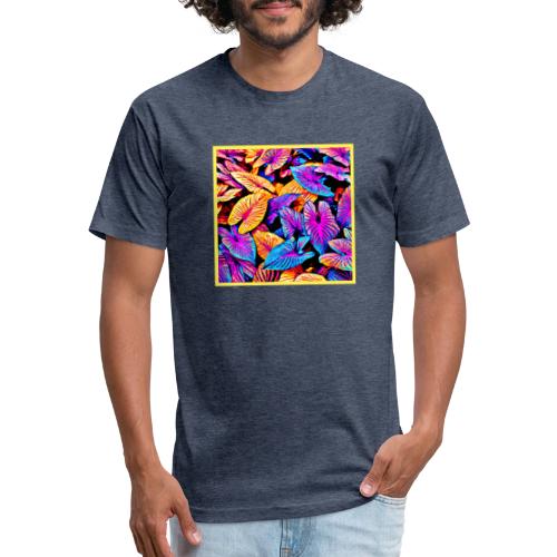 Captivating Neon Elegance Leaf Pattern - Unisex Poly/Cotton T-Shirt