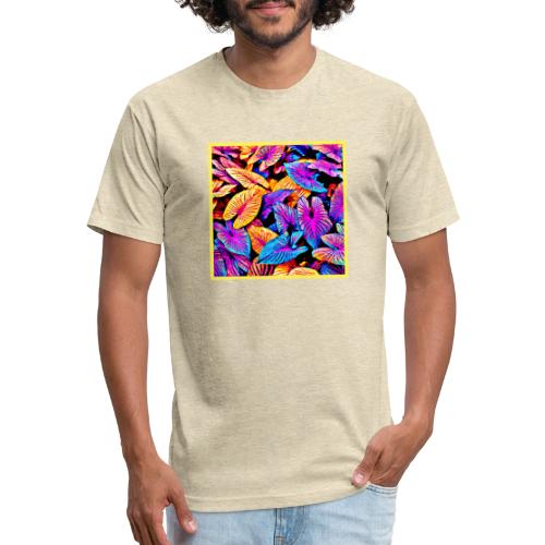 Captivating Neon Elegance Leaf Pattern - Unisex Poly/Cotton T-Shirt