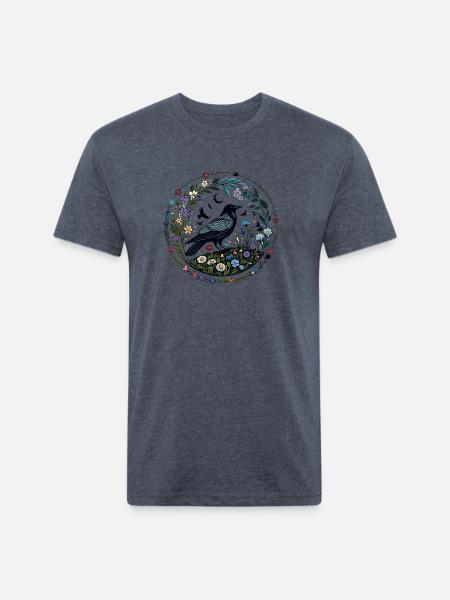 Raven - Unisex Poly/Cotton T-Shirt - heather navy