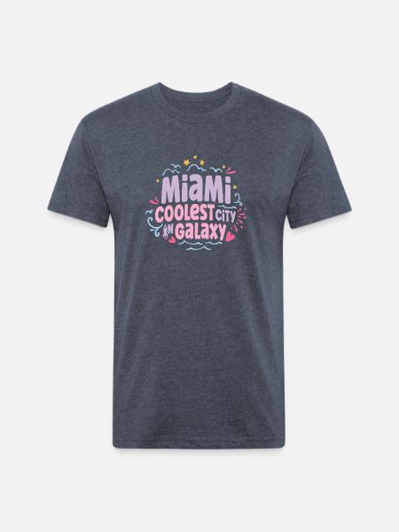 Miami - Unisex Poly/Cotton T-Shirt - heather navy