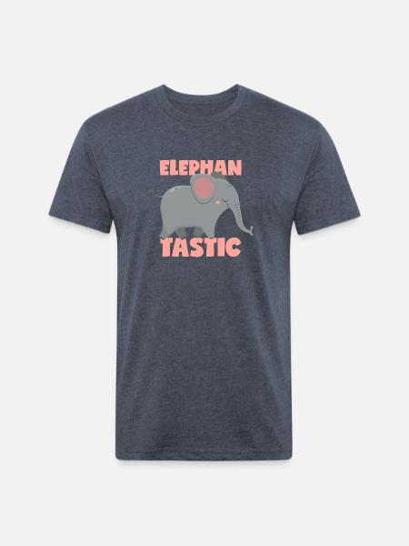 Fantastic Elephant Pun Elephantastic - Unisex Poly/Cotton T-Shirt - heather navy