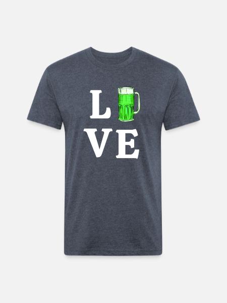 Love Green Beer - Unisex Poly/Cotton T-Shirt - heather navy