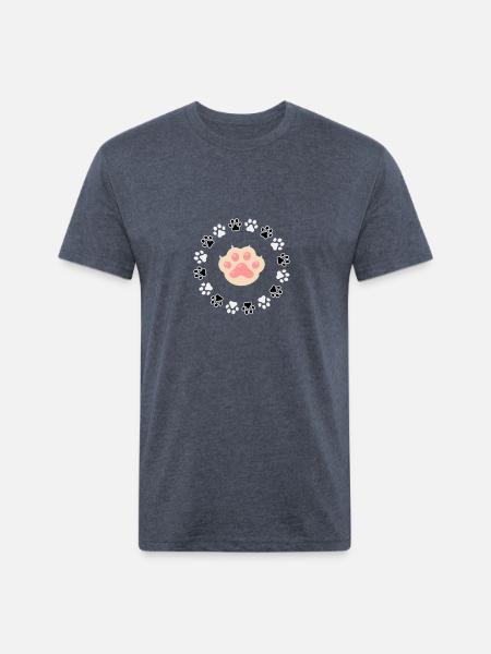 Cats paw - Unisex Poly/Cotton T-Shirt - heather navy