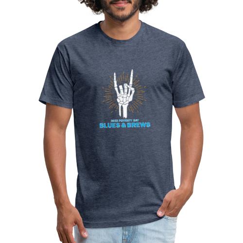 2022 WHITE Skeleton Hand - No bands - Fitted Cotton/Poly T-Shirt by Next Level