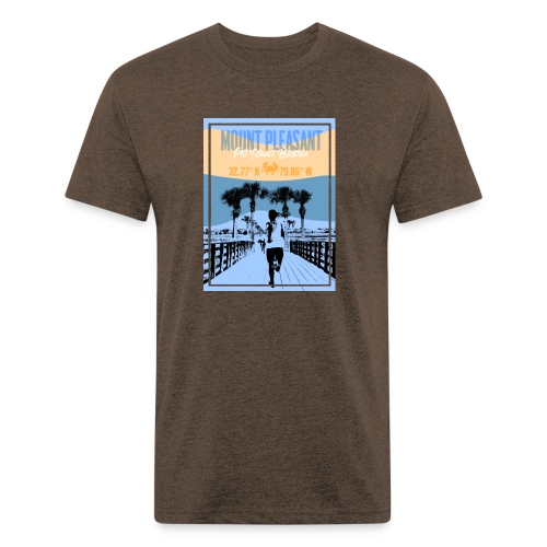 Charleston Life -Mount Pleasant Pitt Street Bridge - Men’s Fitted Poly/Cotton T-Shirt