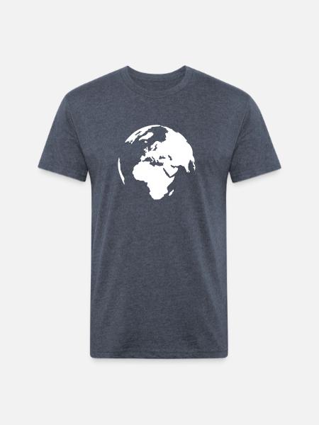 World - Unisex Poly/Cotton T-Shirt - heather navy