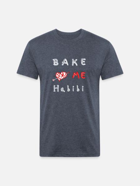 Bake me Habibi Pierced - Unisex Poly/Cotton T-Shirt - heather navy