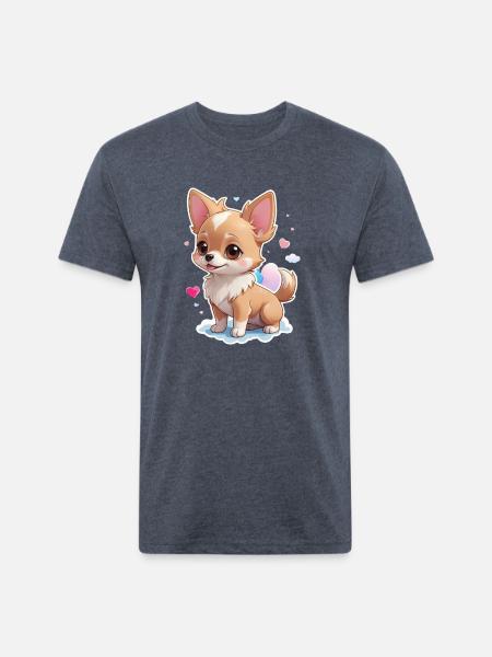 Charming Chihuahua Chic - Unisex Poly/Cotton T-Shirt - heather navy