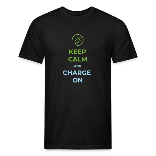 Keep calm and charge on - Unisex Poly/Cotton T-Shirt