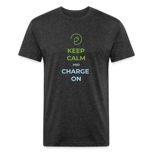 Keep calm and charge on - Unisex Poly/Cotton T-Shirt