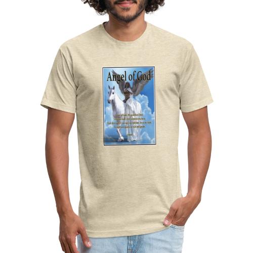 Angel of God, My guardian Dear (version with sky) - Men’s Fitted Poly/Cotton T-Shirt