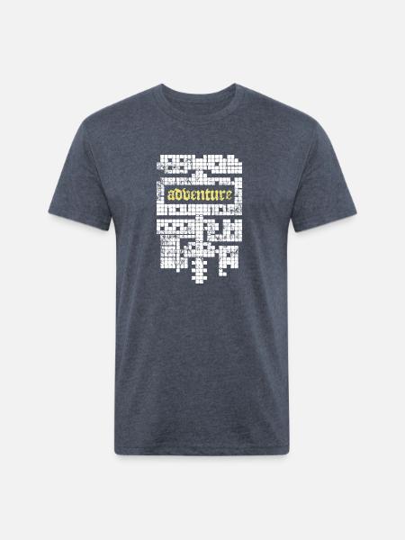 Adventure Dungeon Map Grid - Unisex Poly/Cotton T-Shirt - heather navy