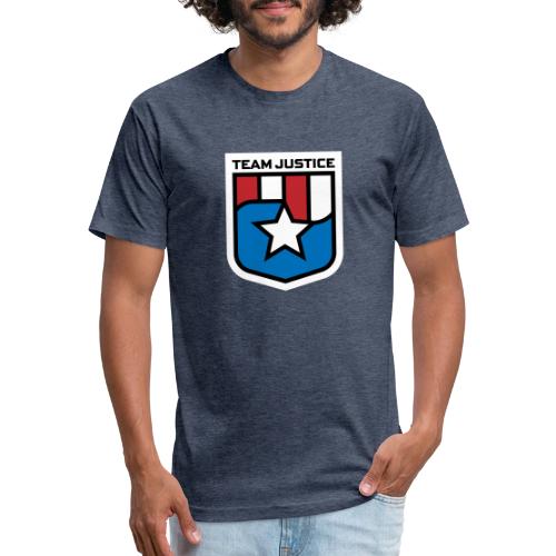 Team Justice Shield Logo white border - Unisex Poly/Cotton T-Shirt