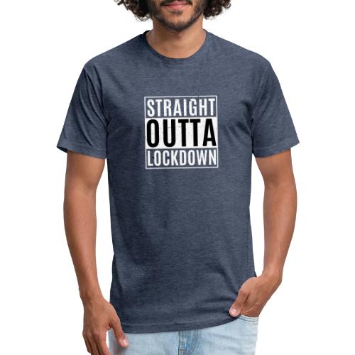 STRAIGHT OUTTA LOCKDOWN - Men’s Fitted Poly/Cotton T-Shirt