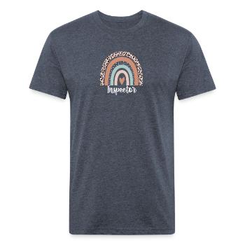 Inspector Rainbow Leopard Funny Inspector - Unisex Poly/Cotton T-Shirt - heather navy - Front - Jose (178cm)