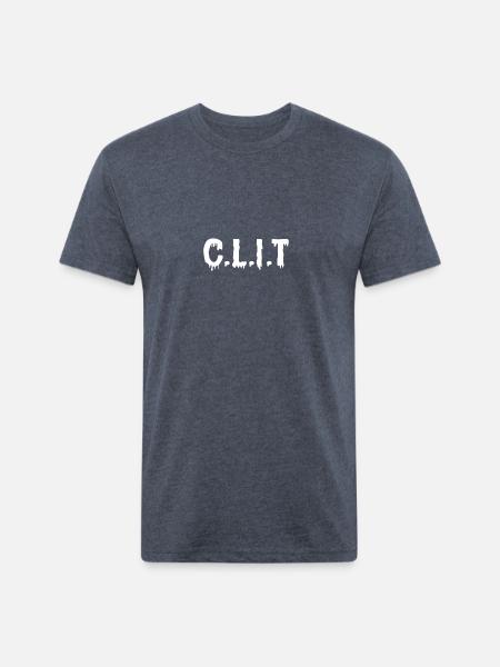 C.L.I.T white - Unisex Poly/Cotton T-Shirt - heather navy