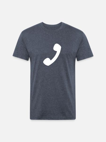 Phone - Unisex Poly/Cotton T-Shirt - heather navy
