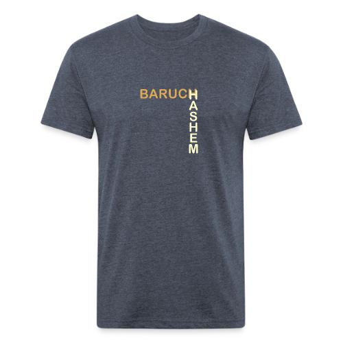 Baruch HaShem – L-Layout Typography - Men’s Fitted Poly/Cotton T-Shirt