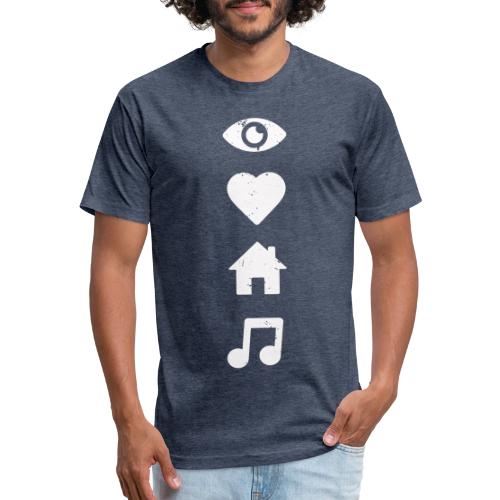 I Love House Music white - Unisex Poly/Cotton T-Shirt