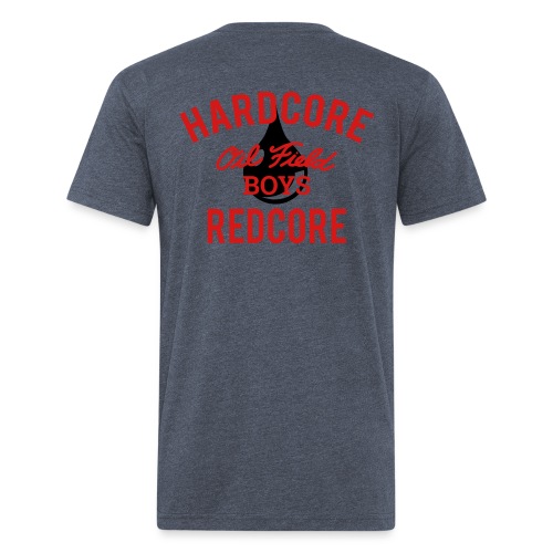 OFB HARDCORE REDCORE - Men’s Fitted Poly/Cotton T-Shirt