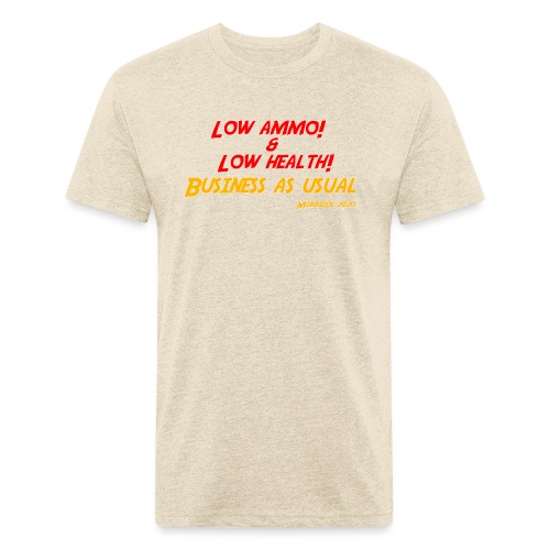 Low ammo & Low health + Logo - Men’s Fitted Poly/Cotton T-Shirt