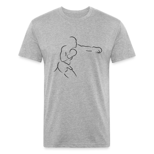 FIF Men Silhouette Fighter Design - Men’s Fitted Poly/Cotton T-Shirt