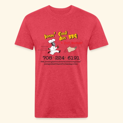 Jones Good Ass BBQ and Foot Massage logo - Fitted Cotton/Poly T-Shirt by Next Level