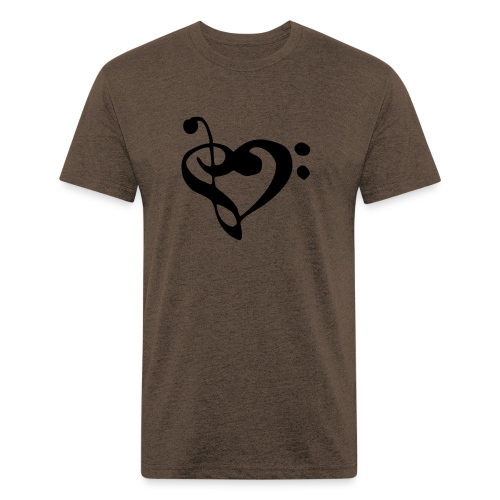 musical note with heart - Fitted Cotton/Poly T-Shirt by Next Level