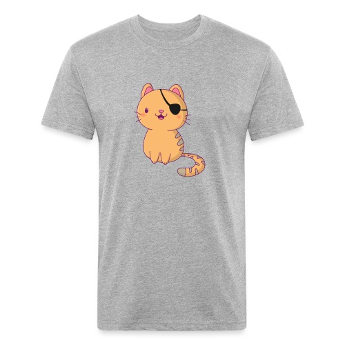 Cat with 3D glasses doing Vision Therapy! - Fitted Cotton/Poly T-Shirt by Next Level