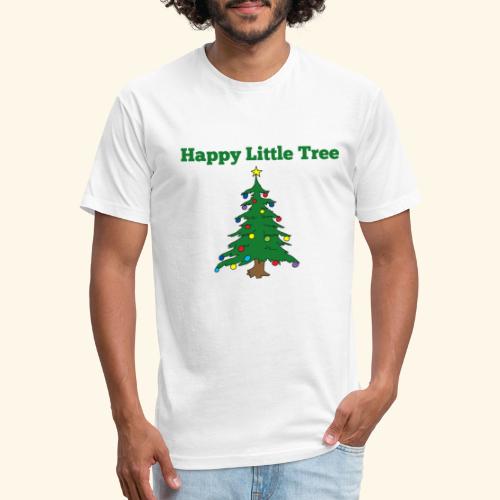 Christmas Tree HAPPY TREE TEE - Men’s Fitted Poly/Cotton T-Shirt