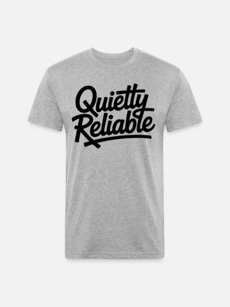 Quietly Reliable Script Logo - Unisex Poly/Cotton T-Shirt - heather gray