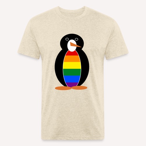 Gay Pride Penguin - Men’s Fitted Poly/Cotton T-Shirt
