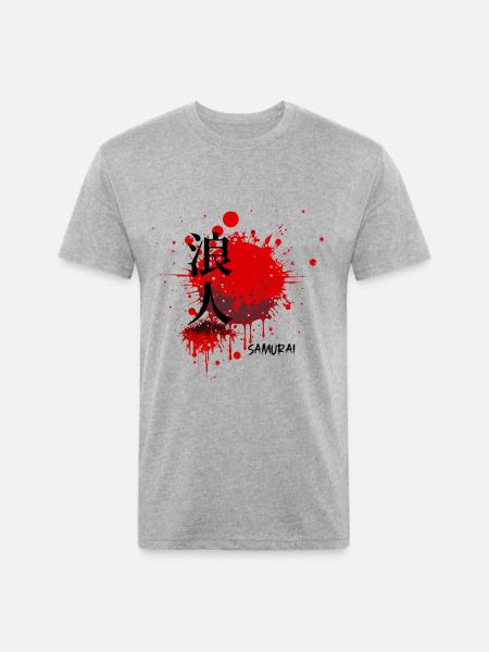 Blood of the Samurai - Unisex Poly/Cotton T-Shirt - heather gray