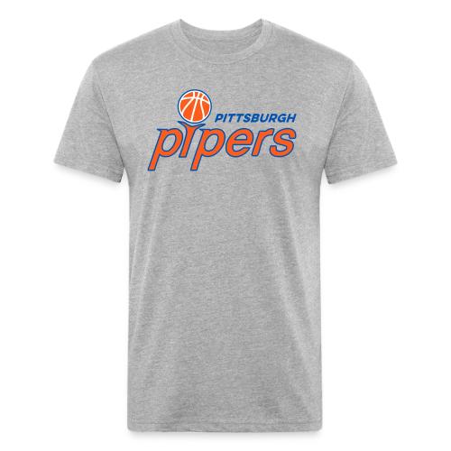 Pittsburgh Pipers - on Gray - Men’s Fitted Poly/Cotton T-Shirt