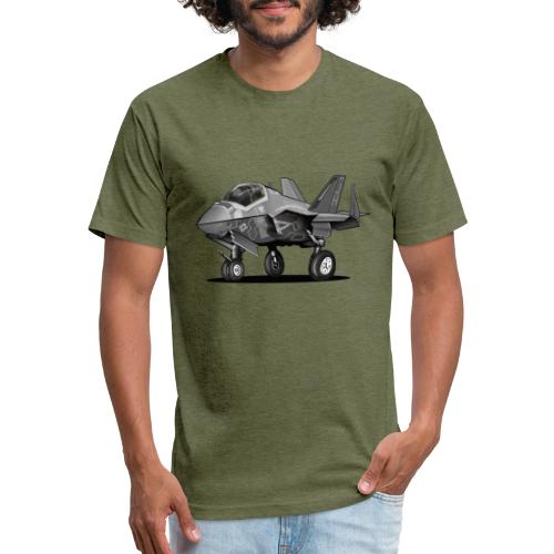 F-35C Lightning II Joint Strike Fighter Il Cartoon - Men’s Fitted Poly/Cotton T-Shirt
