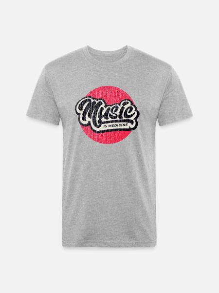 Music is medicine - Unisex Poly/Cotton T-Shirt - heather gray