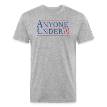 Funny Election, Anyone Under 70 For President 2024 - Unisex Poly/Cotton T-Shirt - heather gray - Front - Jose (178cm)